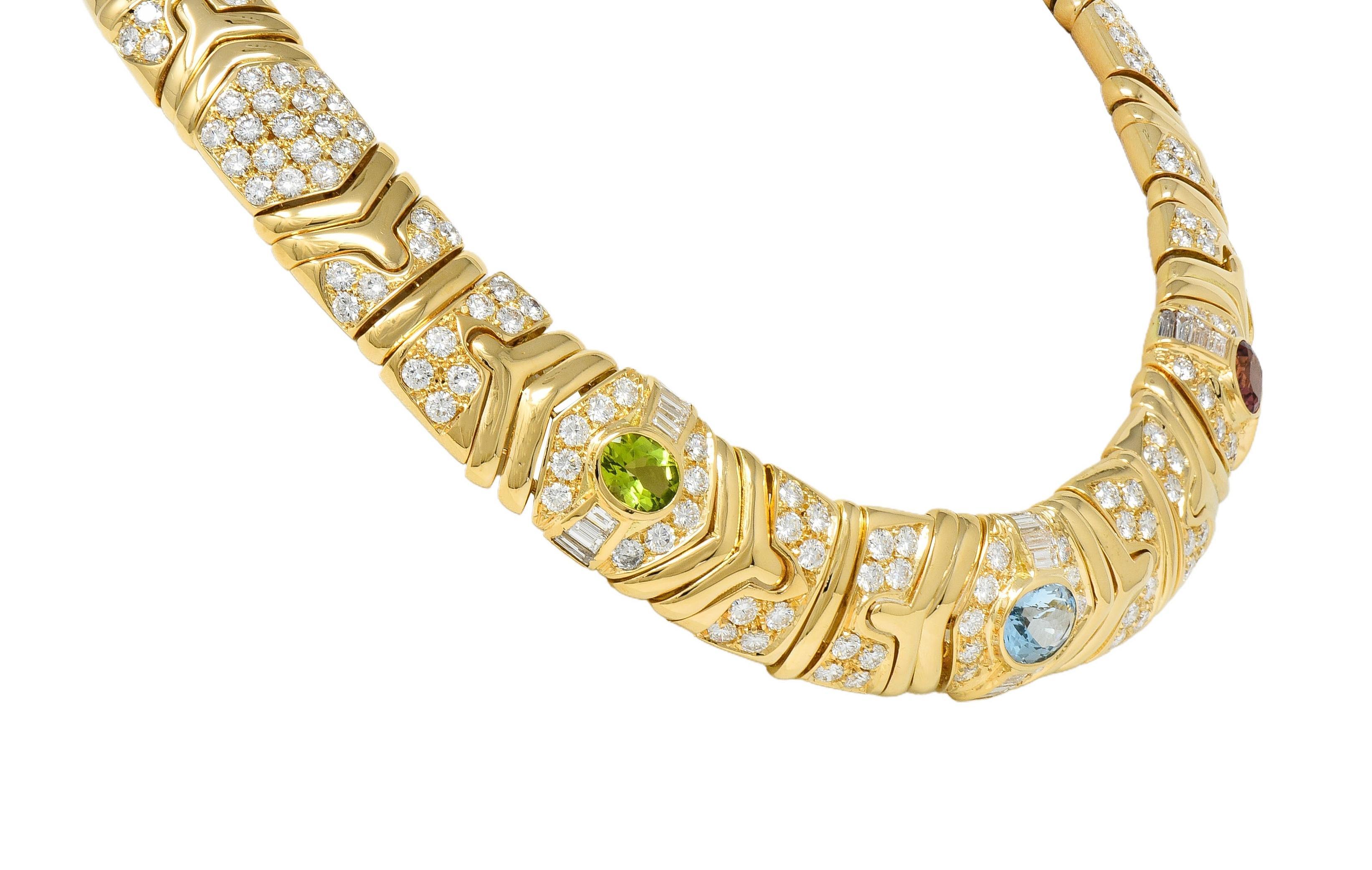 Bulgari Collana Parentesi Vintage in oro 18 carati con diamanti multipli da 29,45 CTW in vendita 2