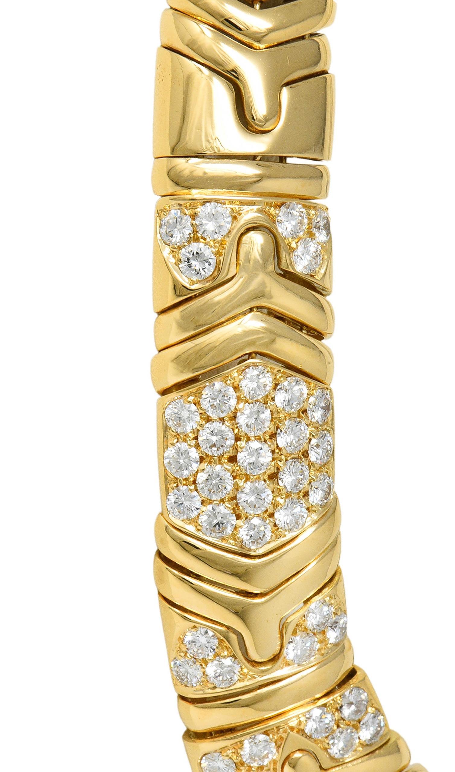 Bulgari Collana Parentesi Vintage in oro 18 carati con diamanti multipli da 29,45 CTW in vendita 4