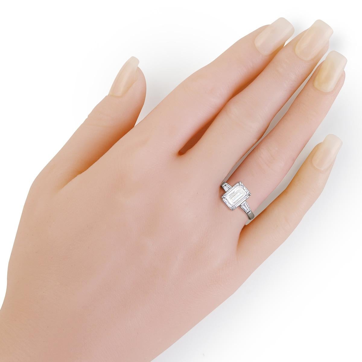 Women's Bulgari 3.30 CTTW Three Stone Diamond Engagement Ring in Platinum For Sale