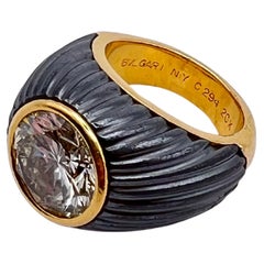 Bulgari 4.30 Diamond 20K Yellow Gold Ring .