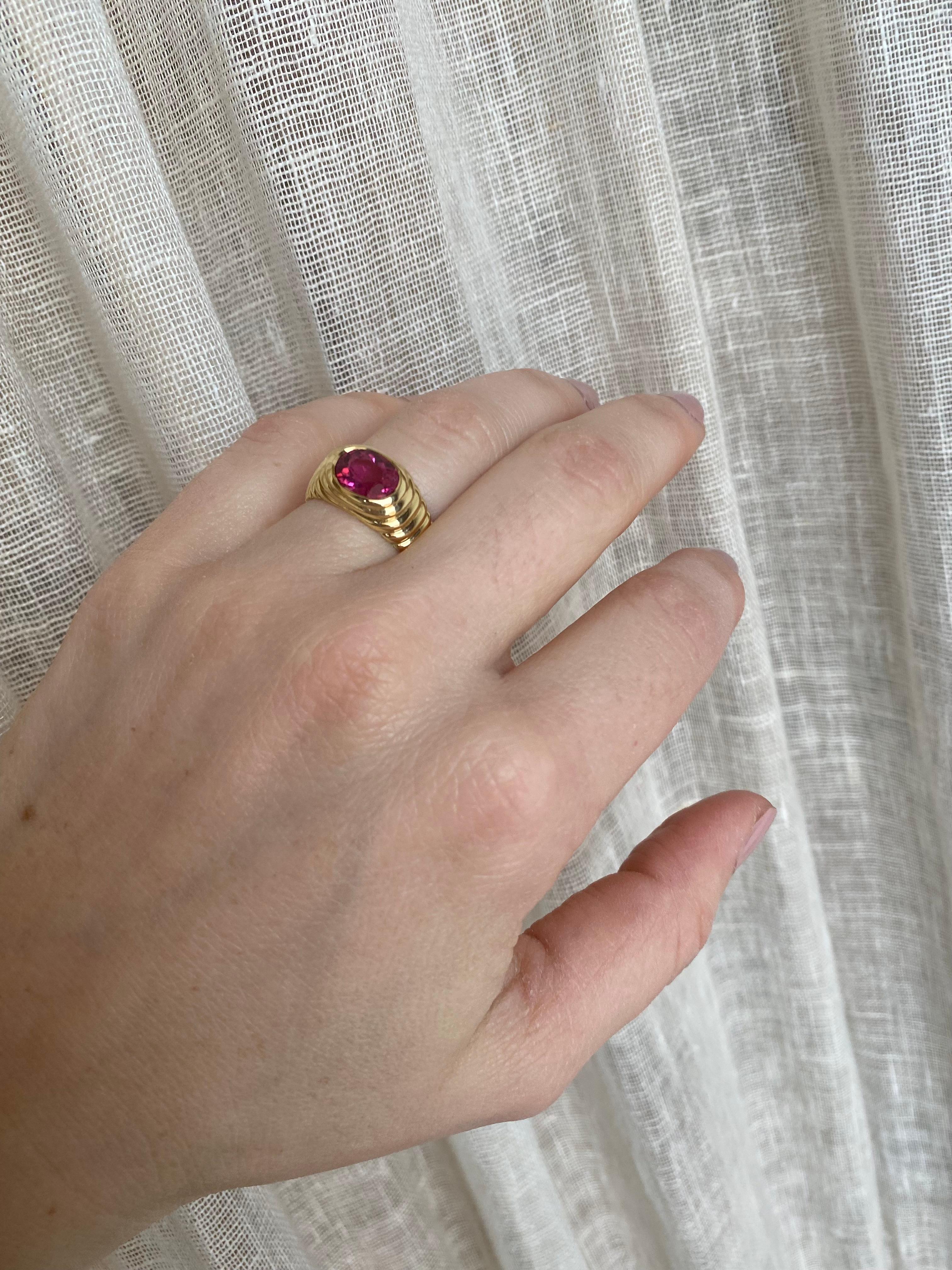 Bulgari Vintage-Ring mit 5 Karat Turmalin in Gold 5