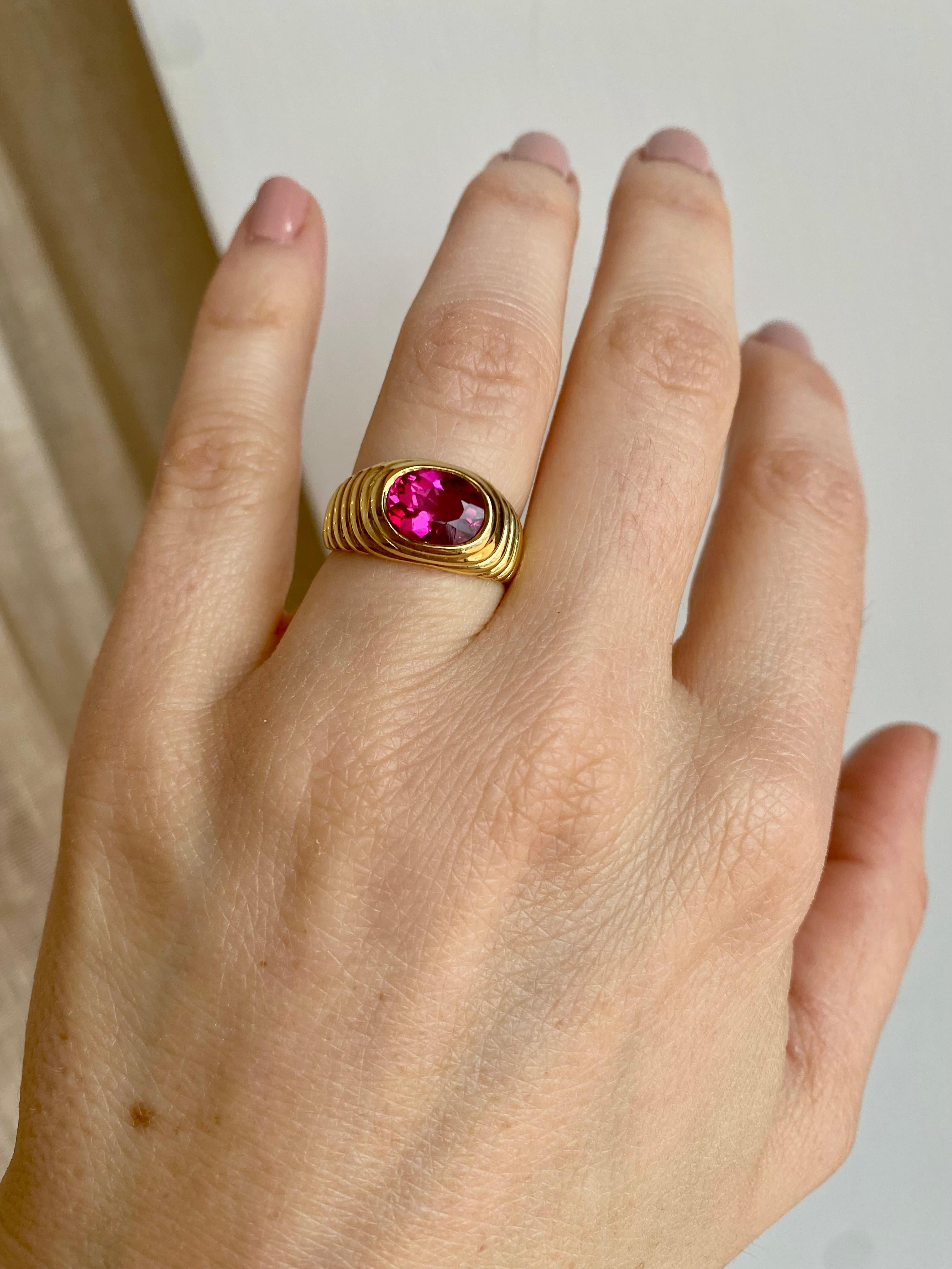 Bulgari Vintage-Ring mit 5 Karat Turmalin in Gold 7