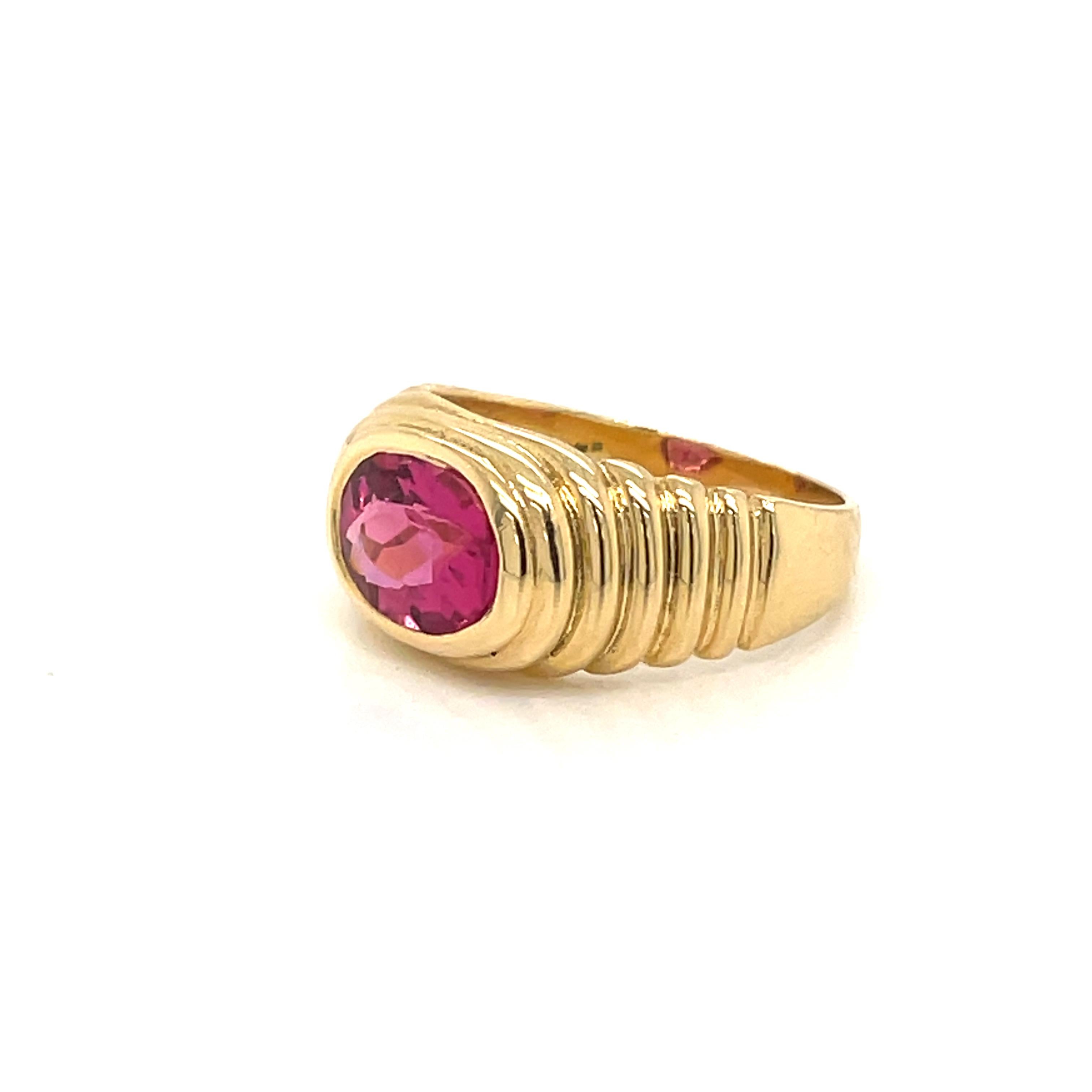 Bulgari Vintage-Ring mit 5 Karat Turmalin in Gold für Damen oder Herren