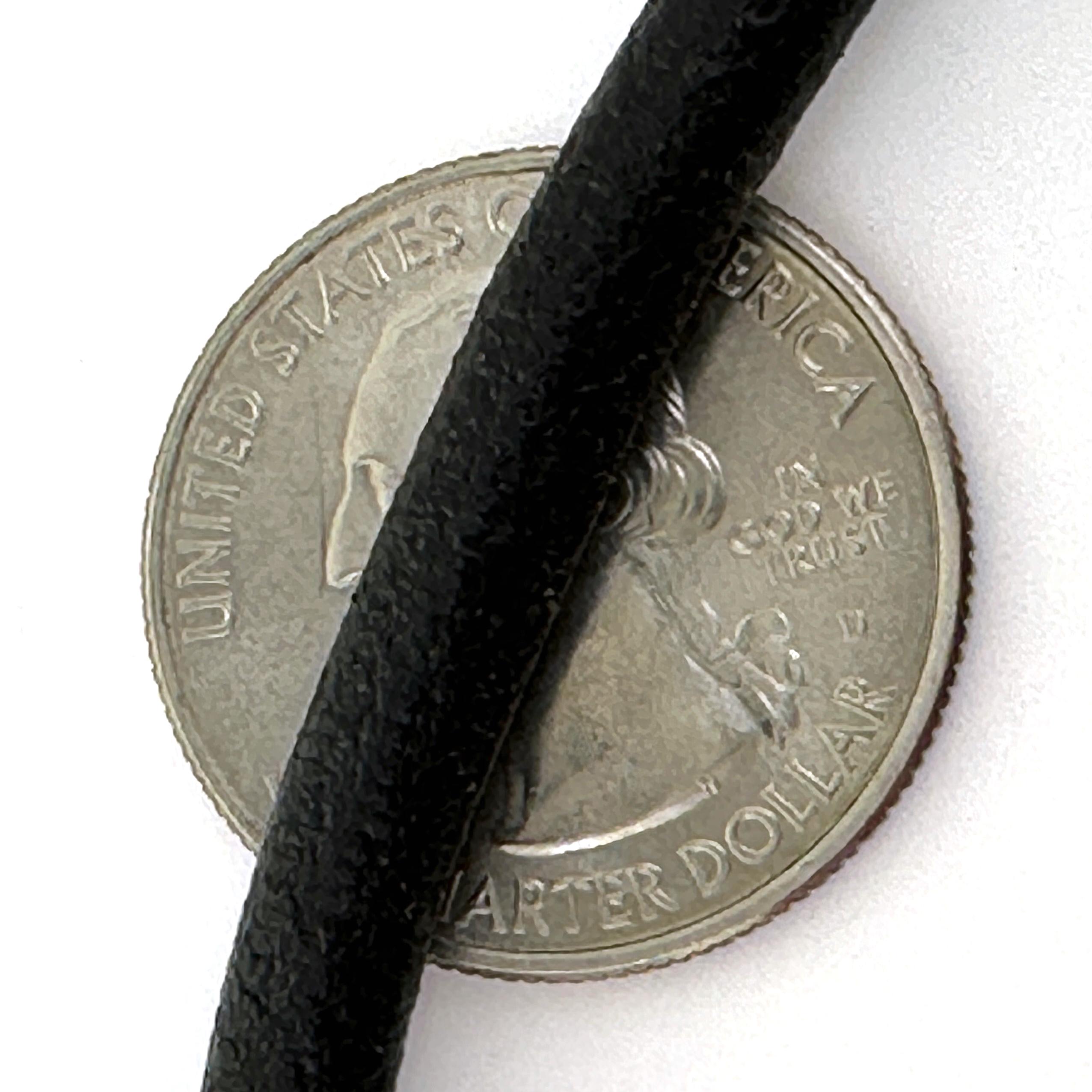 Bulgari 5.5mm Black Leather Cord Choker Necklace with 18 Karat Gold Hardware 3
