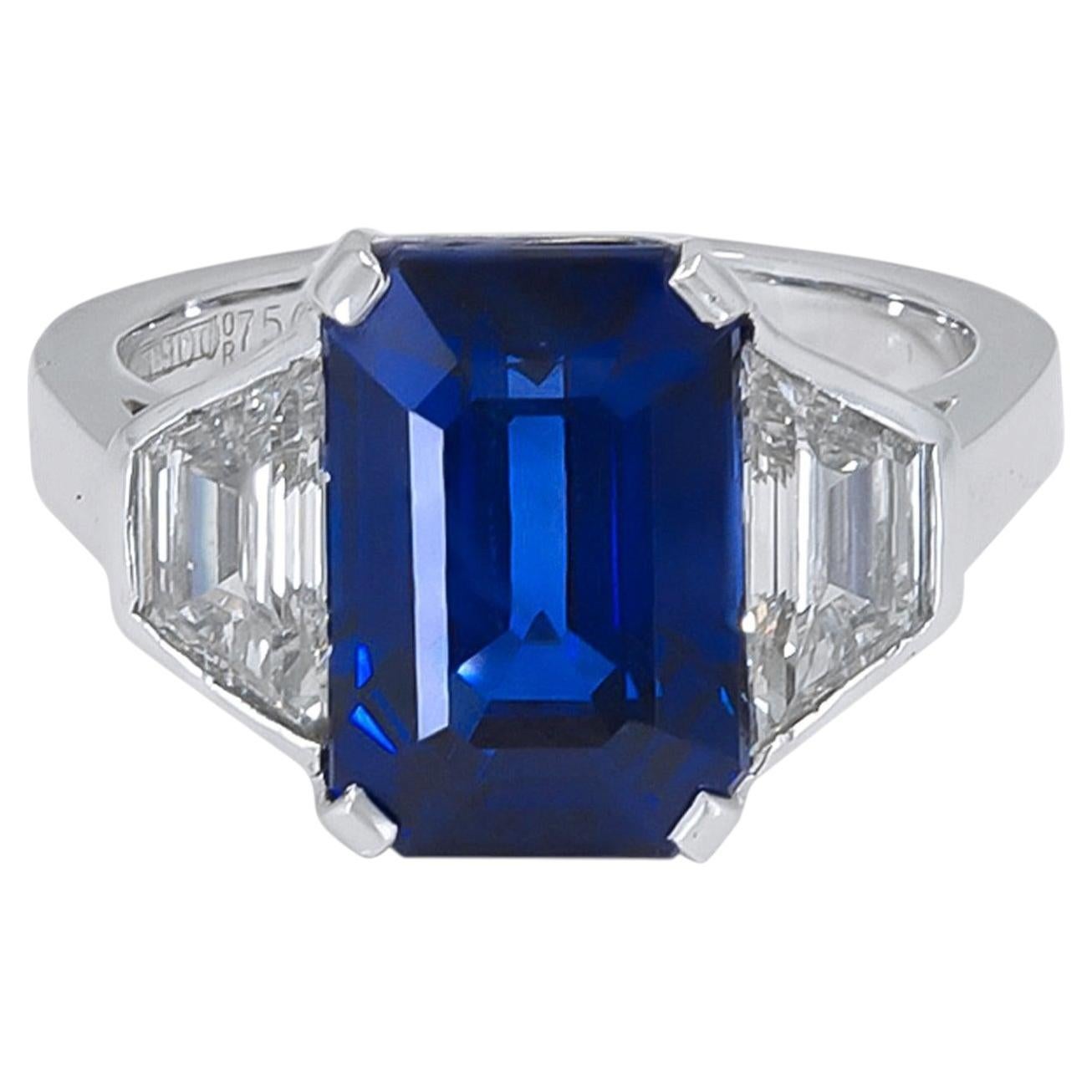 Bulgari 6.40 Carat Certified Sapphire Cocktail Ring For Sale