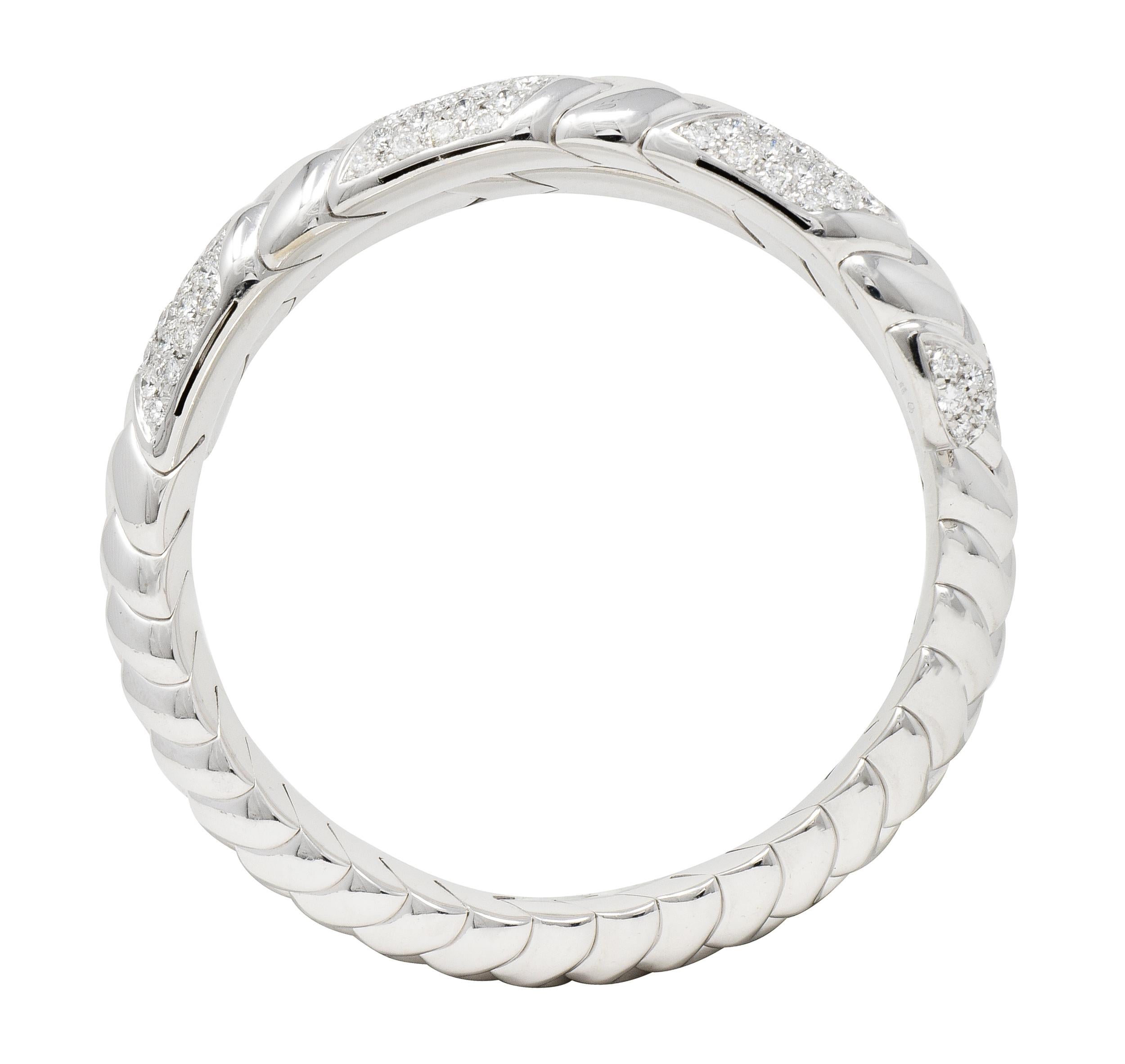 Bulgari 6.50 Carat Diamond 18 Karat White Gold Spiga Serpenti Wrap Cuff Bracelet 3