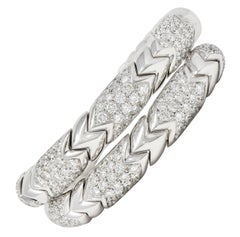 Bulgari 6.50 Carat Diamond 18 Karat White Gold Spiga Serpenti Wrap Cuff Bracelet