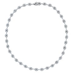 Bulgari 7.70 Carat Round Diamond Link Necklace in 18k White Gold