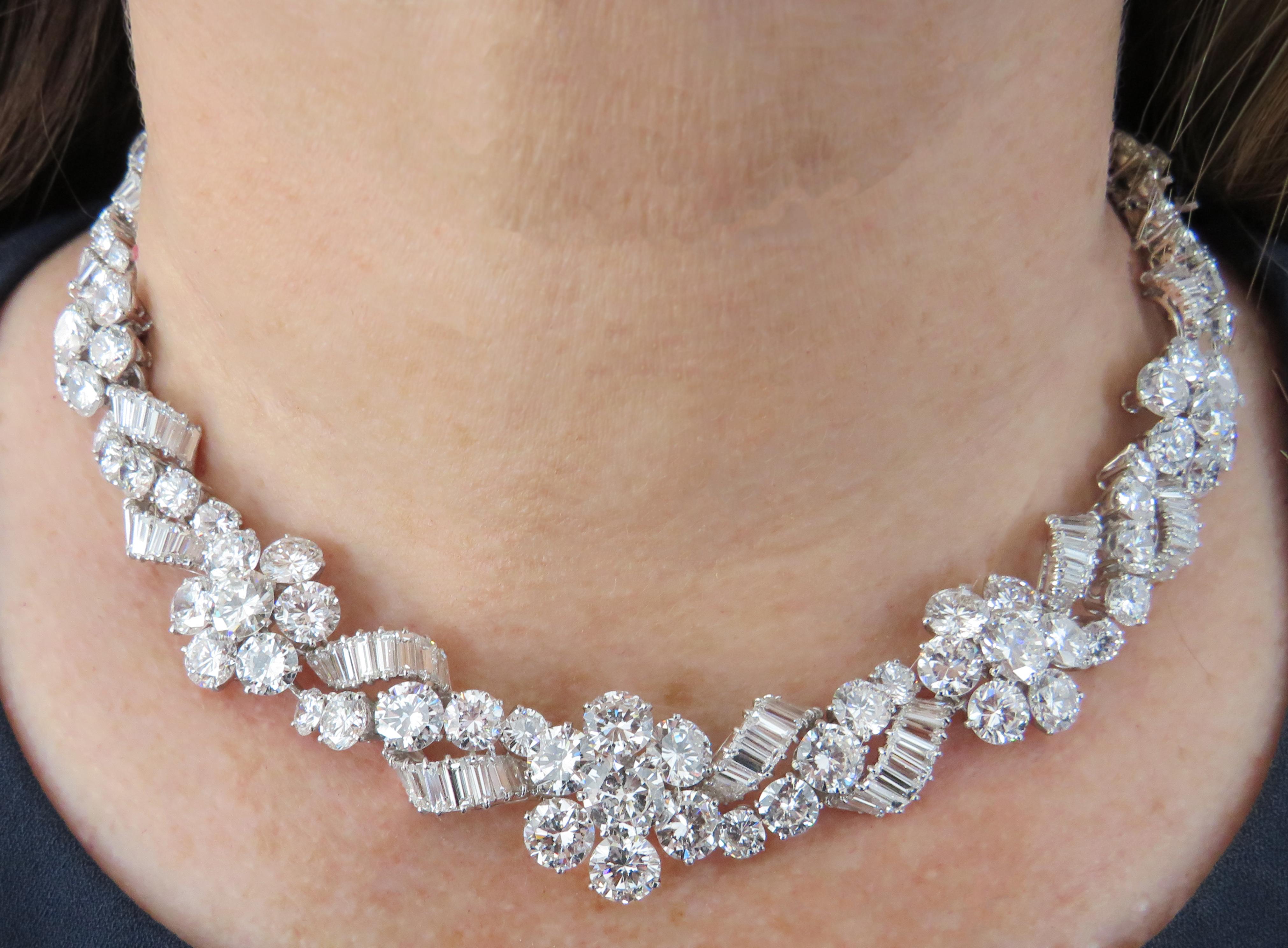 Bulgari 80::25 Karat Diamant-Halskette:: um 1960 (Rundschliff)