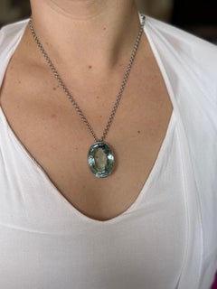 Bulgari 82 Carat Aquamarine Gold Pendant Necklace
