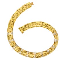 Bulgari Collier Parentesi vintage en or 18 carats avec diamants Pav de 8,50 carats