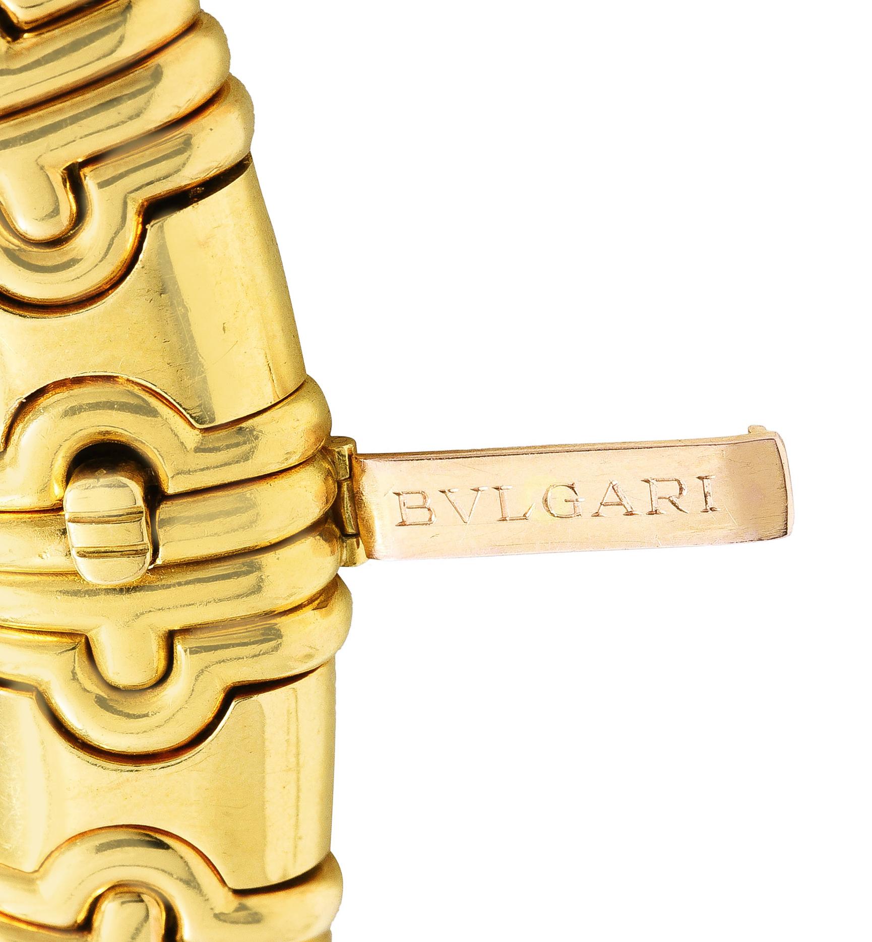 Bulgari 8.50 Carats Pavè Diamond 18 Karat Gold Vintage Parentesi Collar Necklace In Excellent Condition In Philadelphia, PA