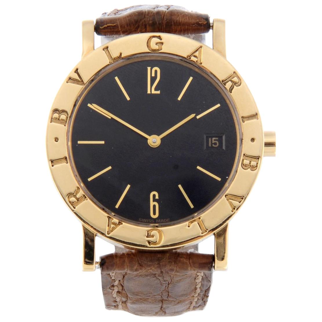 Bulgari a Mid-Size Bulgari Wrist Watch 18 Carat Yellow Gold Case