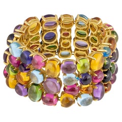 Bulgari Alegra 18K Yellow Gold Multicoloured Gemstones Bracelet