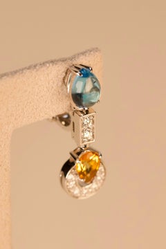 Bulgari Allegra Citrine Tourmaline Topaz Amethyst Diamond Gold Earrings