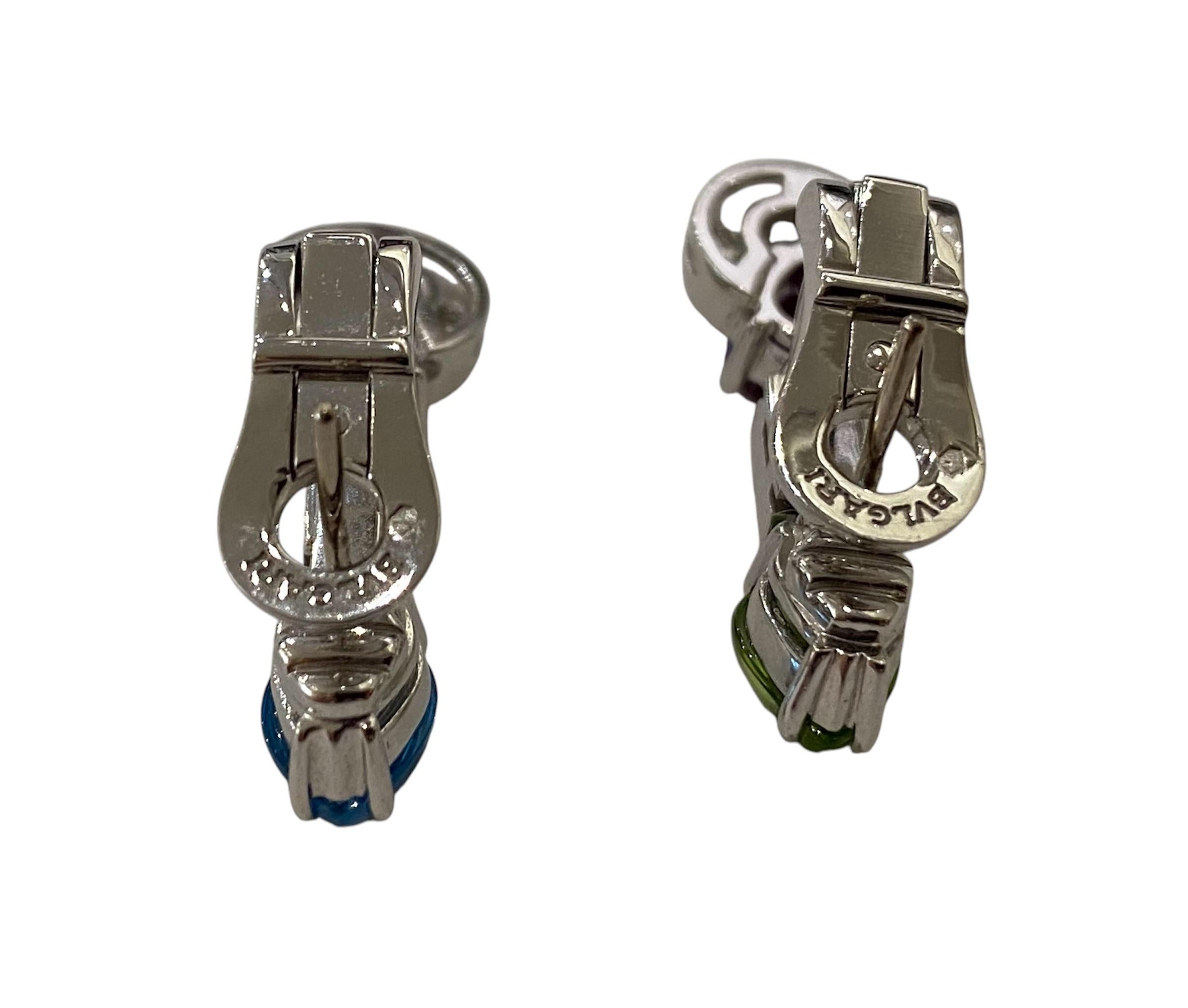 Bulgari Allegra Orecchini in oro con tormalina, topazio, ametista e diamanti in vendita 3