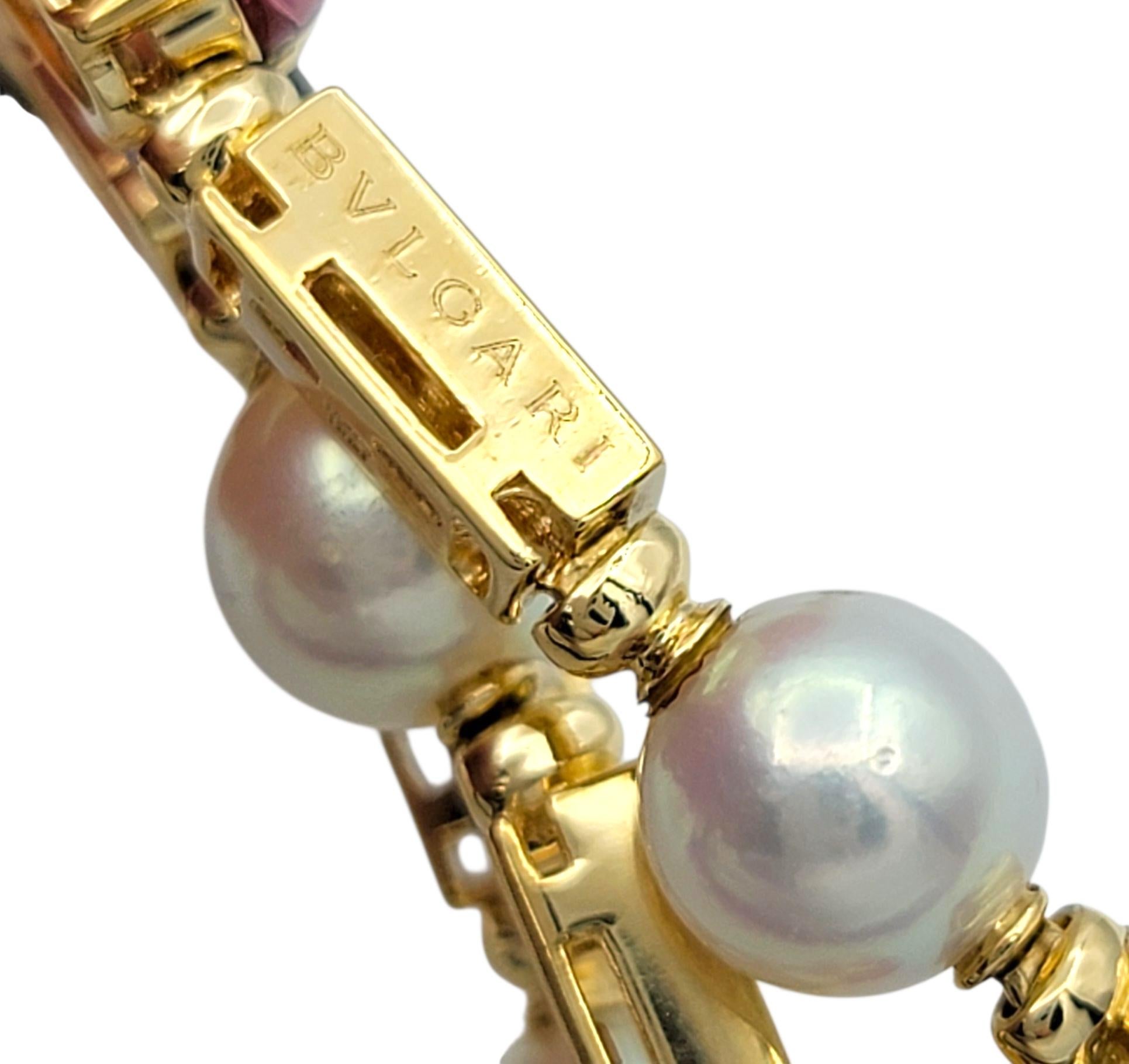 Bulgari Allegra Collection Multi Gemstone Drop Necklace in 18 Karat Yellow Gold For Sale 1
