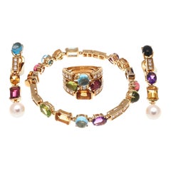 Vintage Bulgari Allegra Collection Ring Bracelet and Earrings