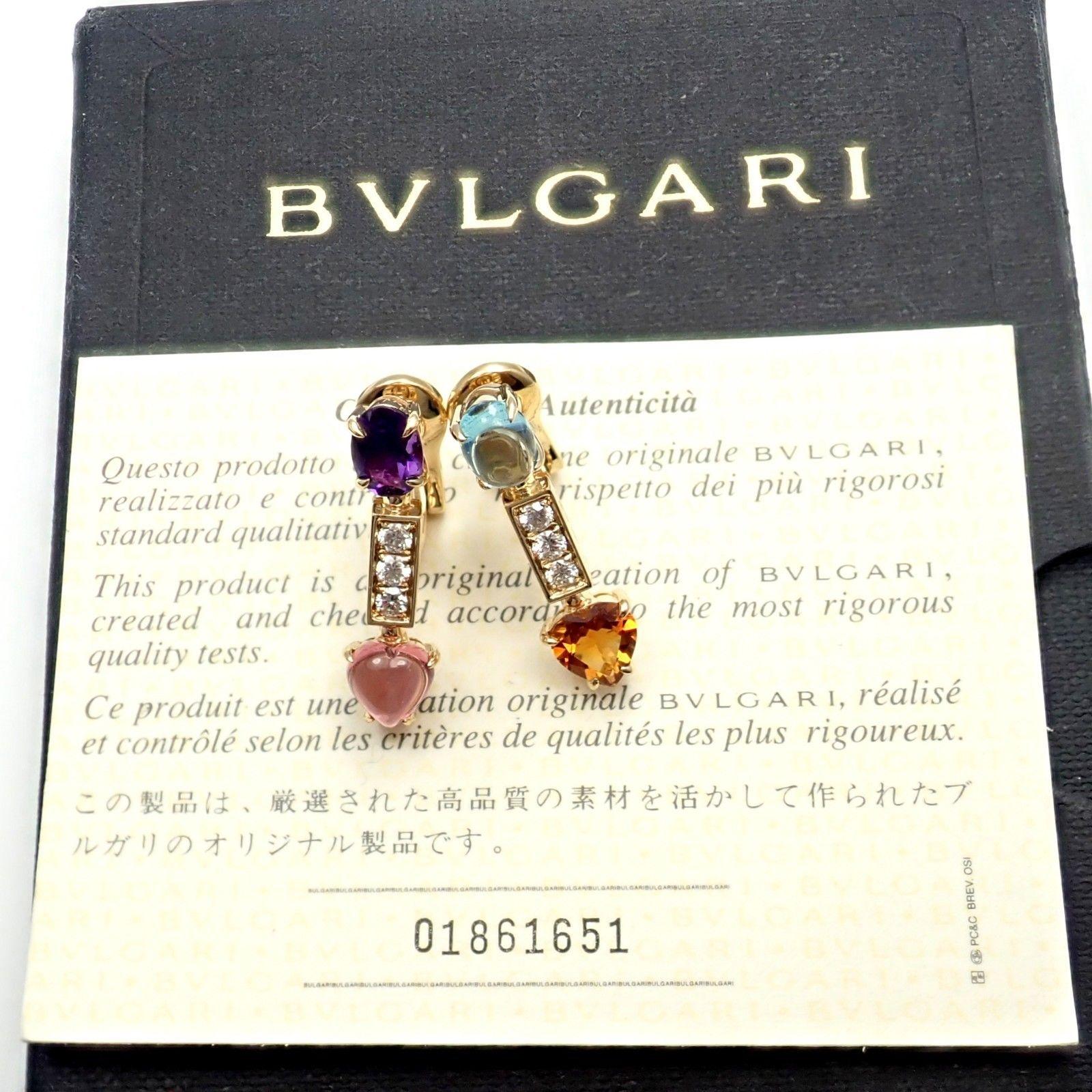 Bulgari Allegra Diamond Topaz Citrine Yellow Gold Earrings 7