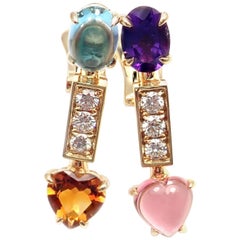 Bulgari Allegra Diamond Topaz Citrine Yellow Gold Earrings