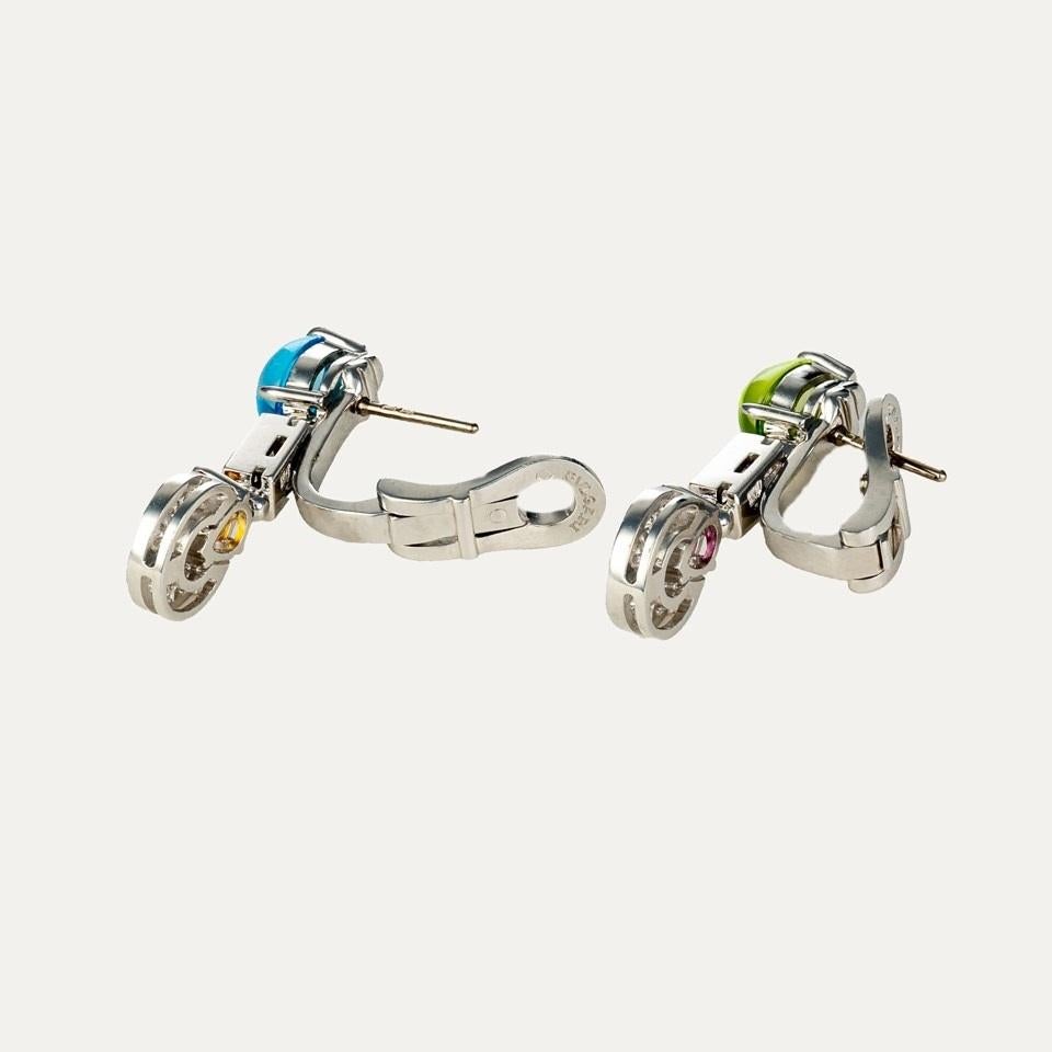 Contemporary Bulgari Allegra Earrings with Citrine, Tourmaline, Topaz, Amethyst and Diamonds For Sale