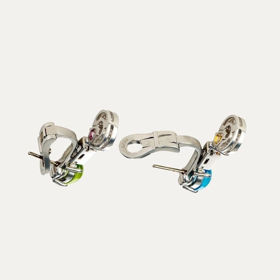 Bulgari Allegra Earrings with Citrine, Tourmaline, Topaz, Amethyst and Diamonds In Excellent Condition For Sale In Lisboa, PT