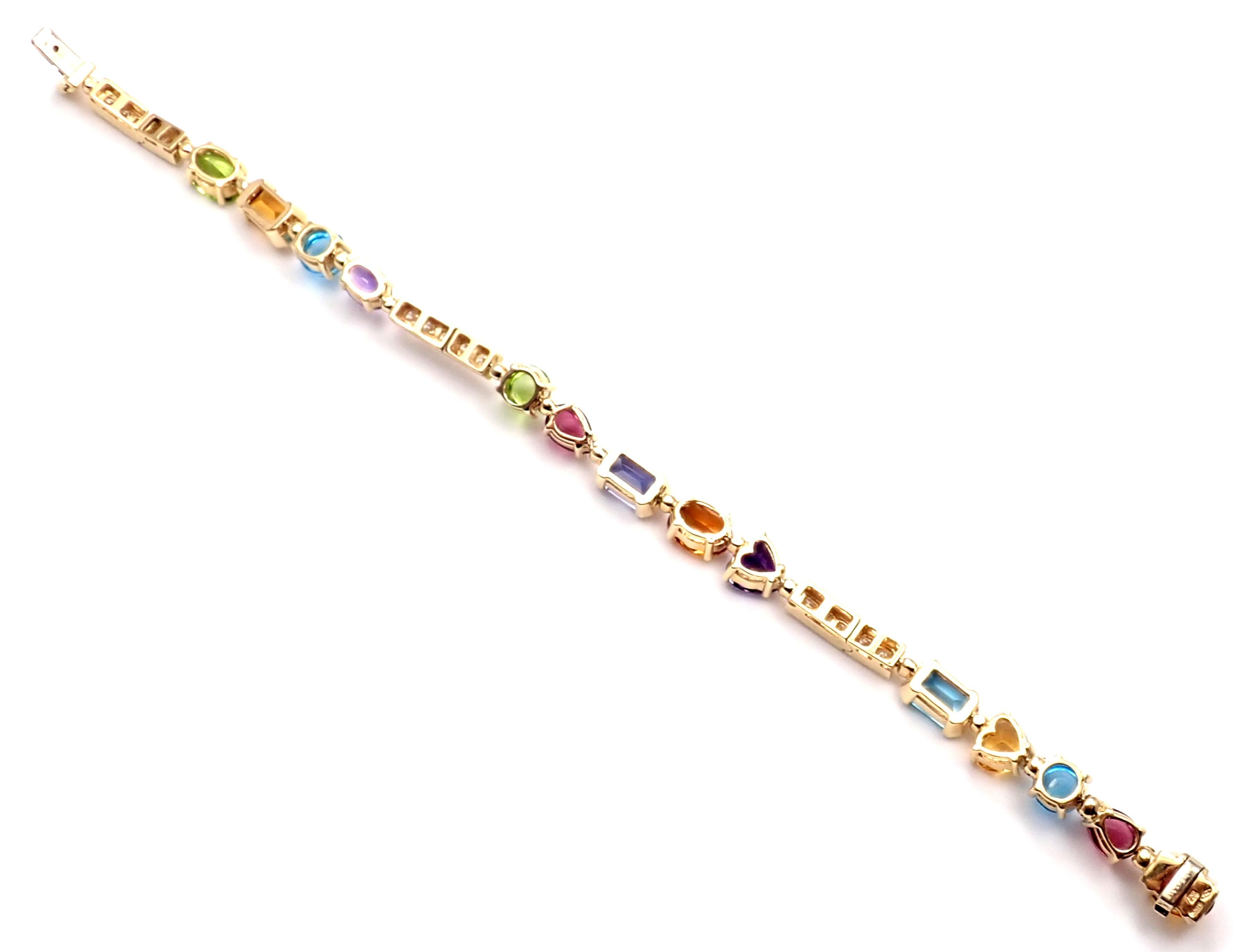 Bulgari Allegra Gemstone Diamond Gold Link Bracelet 1