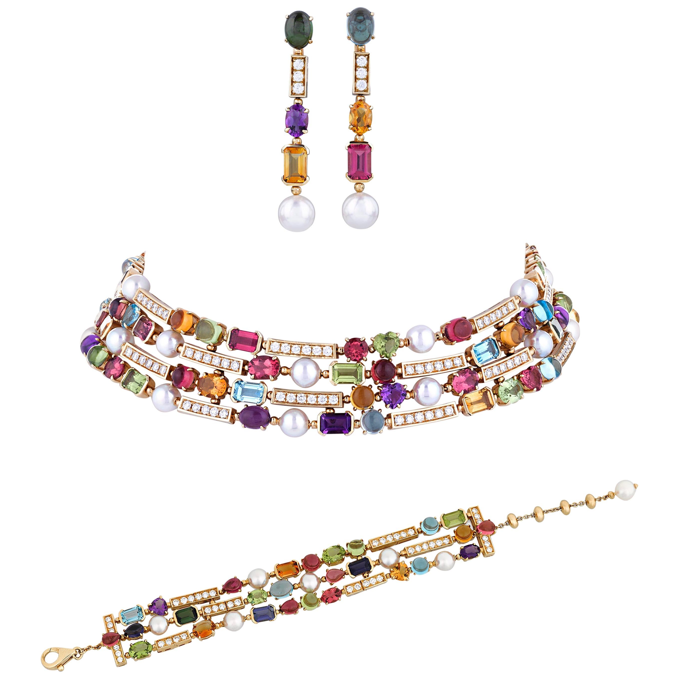Bulgari “Allegra” Multi-Gemstone Jewelry Suite