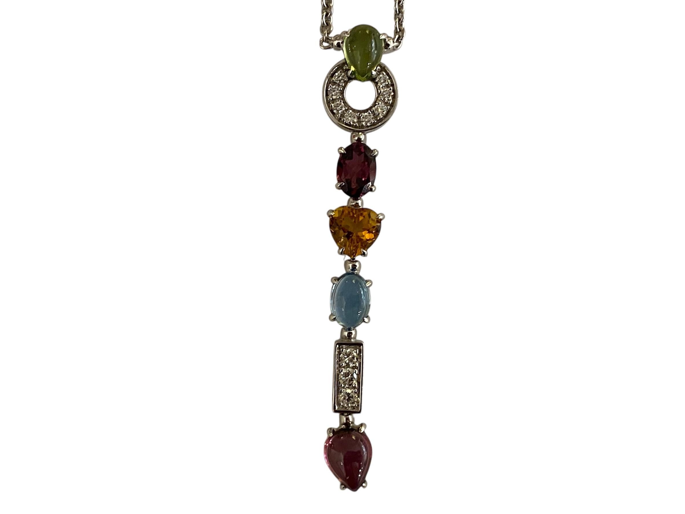 Bulgari Allegra Necklace with Citrine, Peridot, Topaz, Amethyst and Diamonds For Sale 2
