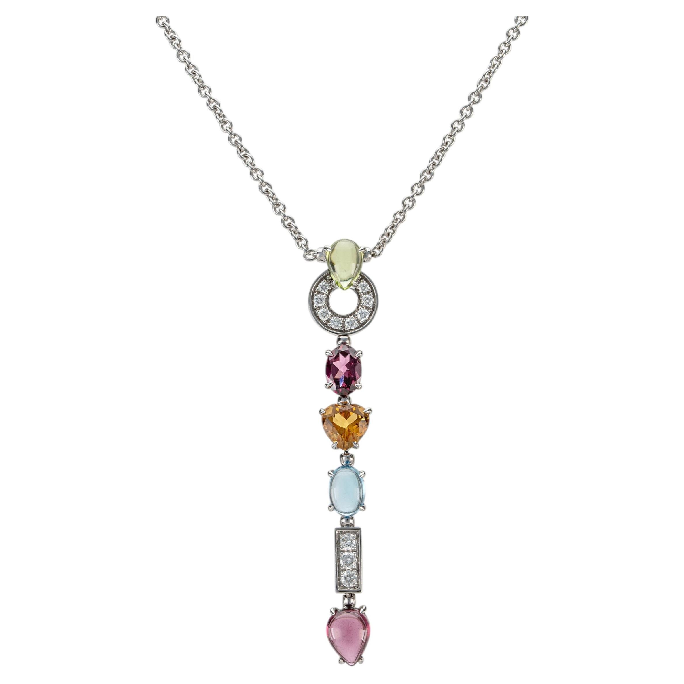 Bulgari Allegra Necklace with Citrine, Peridot, Topaz, Amethyst and Diamonds