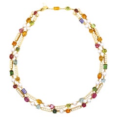 Bulgari Allegra Pearls Diamonds 
Multi-gemstone Necklace