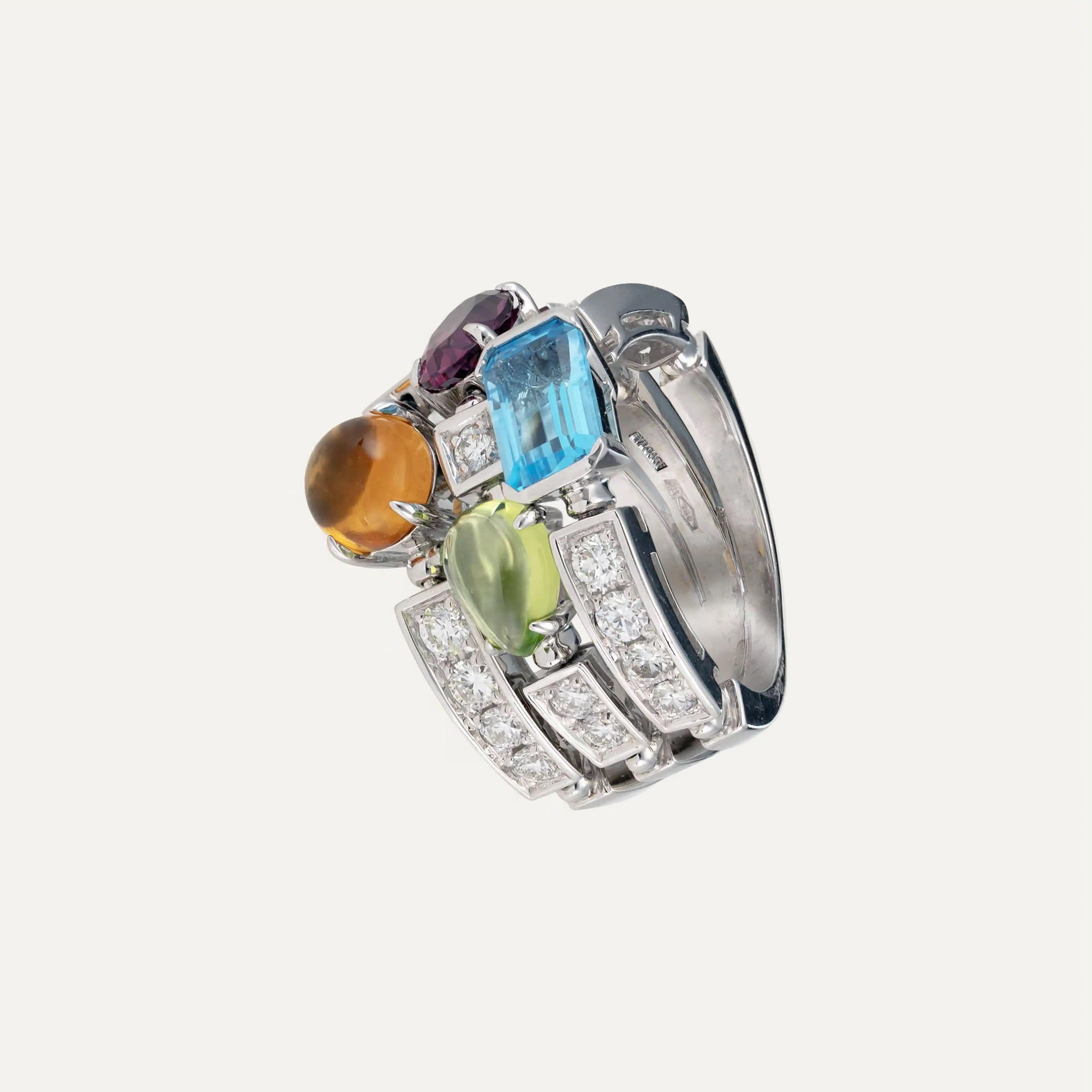 Anillo Bulgari Allegra con Citrino, Turmalina, Topacio, Amatista y Diamantes en Excelente estado para la venta en Lisboa, PT