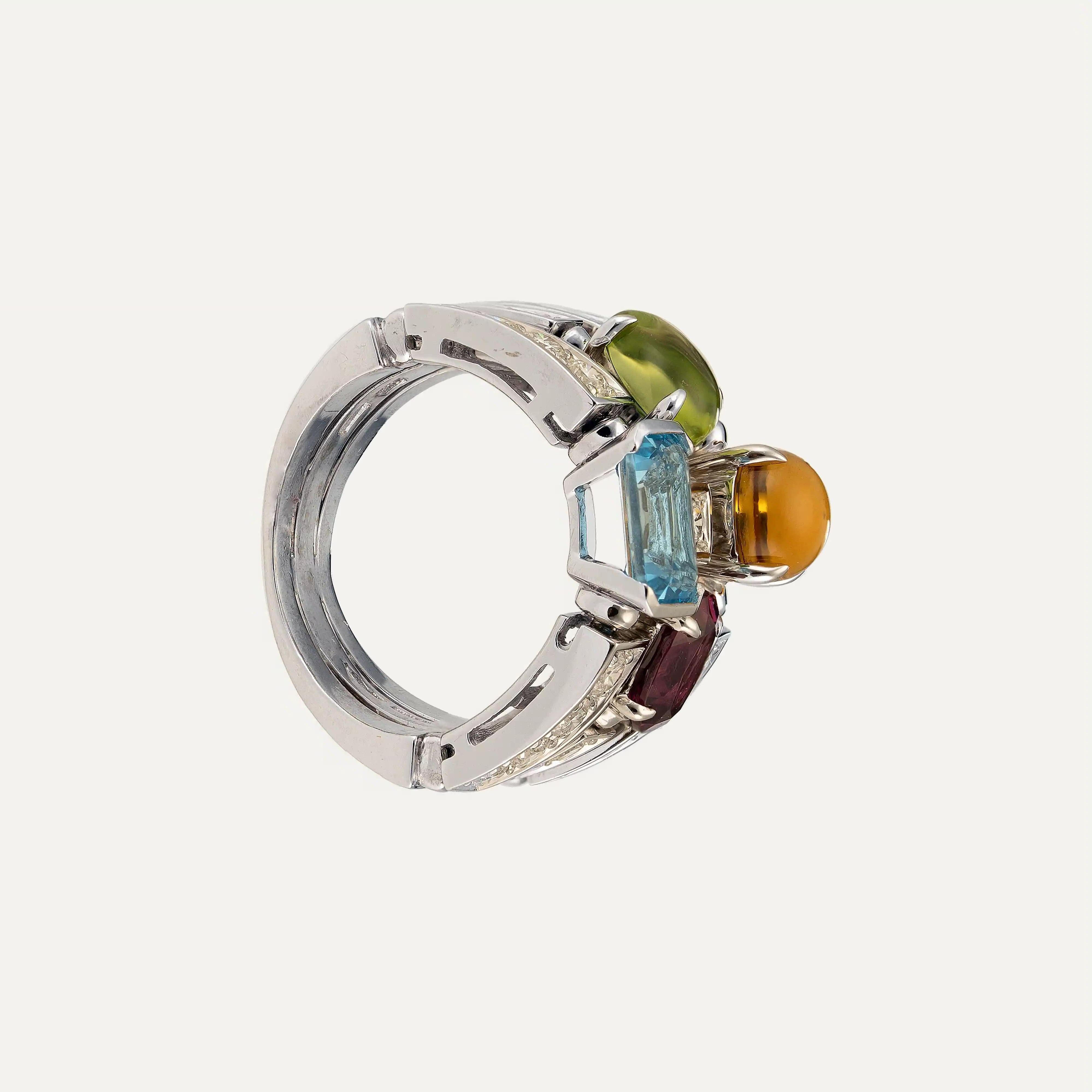 Anillo Bulgari Allegra con Citrino, Turmalina, Topacio, Amatista y Diamantes en venta 2