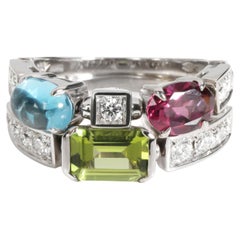 Bulgari Allegra Two Band Diamond Fashion Ring in 18K White Gold 0.6 CTW
