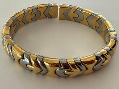 Bulgari Alveare 18K Yellow Gold and Stainless Steel Cuff Bracelet