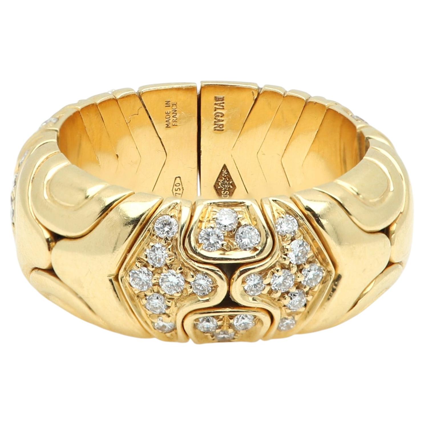 Bulgari Alveare Gold and Diamond Ring Band