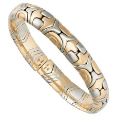 Bulgari Alveare Gold and Steel Cuff Bangle