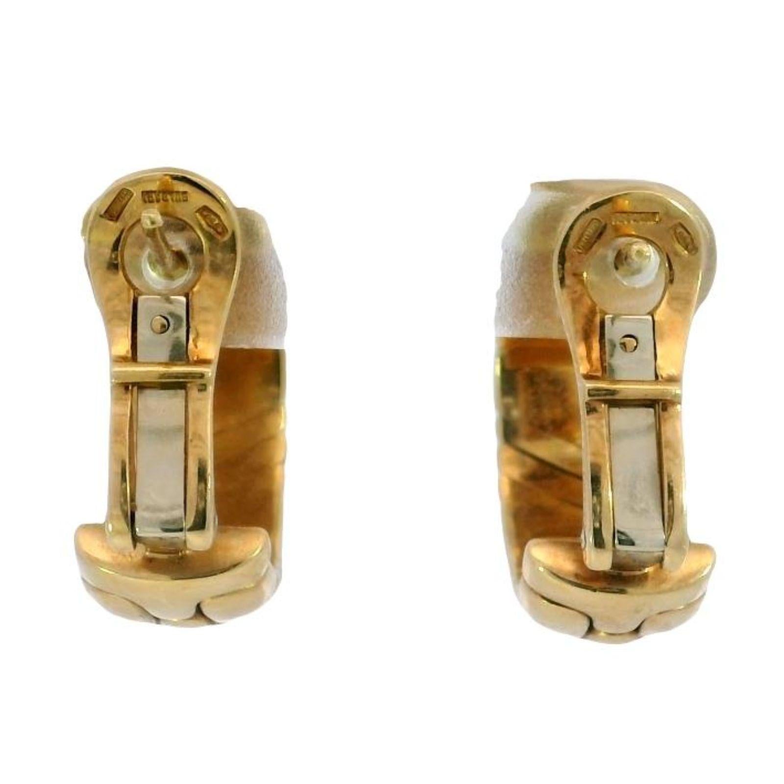 Bulgari Orecchini a cerchio Alveare Parentesi in oro giallo 18 carati in vendita 2