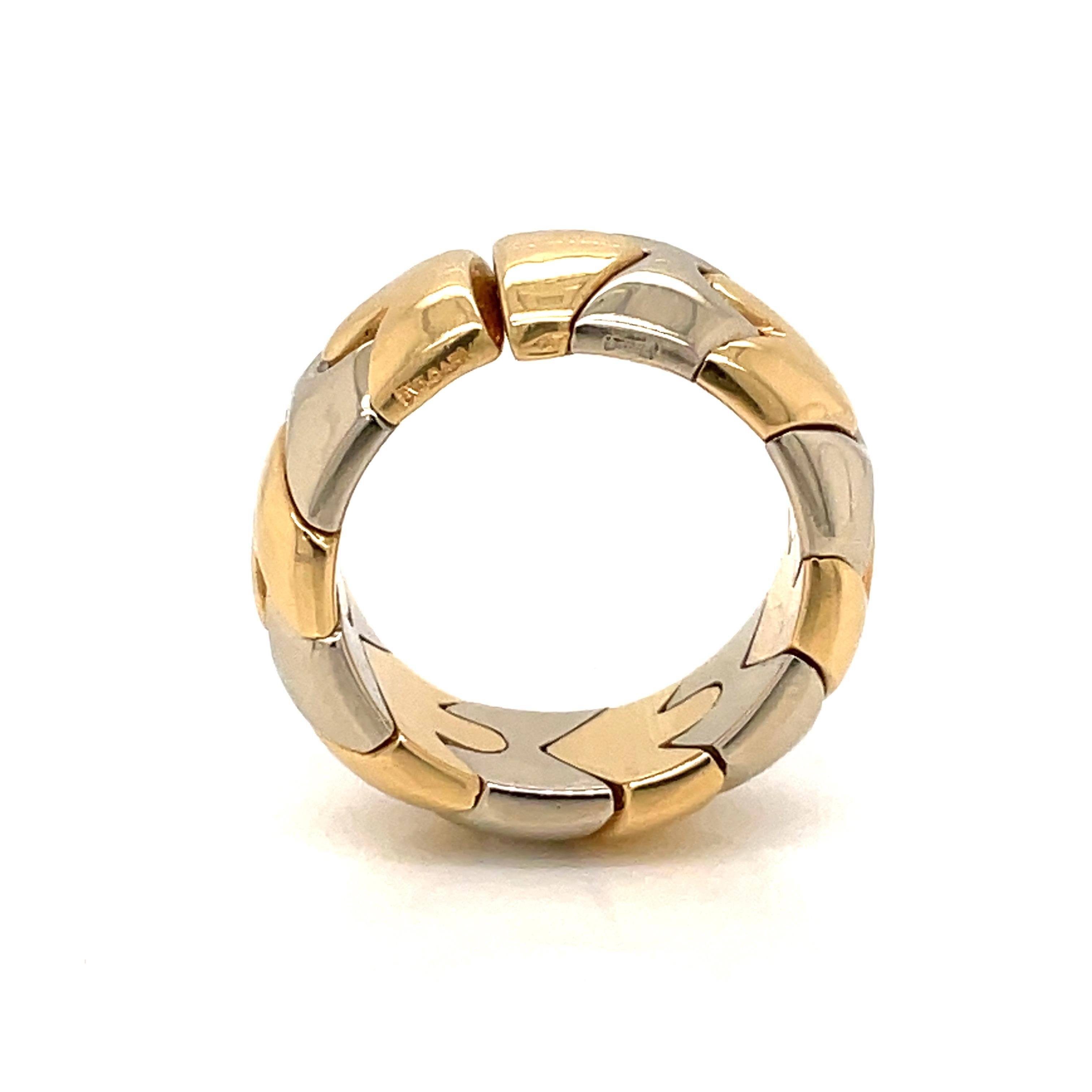 Bulgari Alveare Two Tones Gold Ring In Excellent Condition In Napoli, Italy