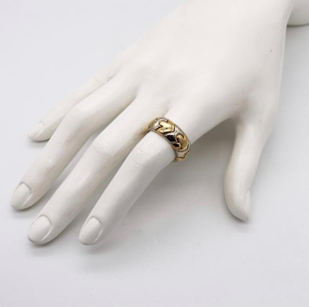 Women's or Men's Bulgari Alveare Two Tones Gold Ring