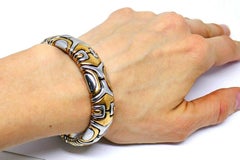 Bulgari Alveare Yellow Gold Stainless Steel Bangle Bracelet