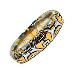 Bulgari Alveare Yellow Gold Stainless Steel Bangle Bracelet