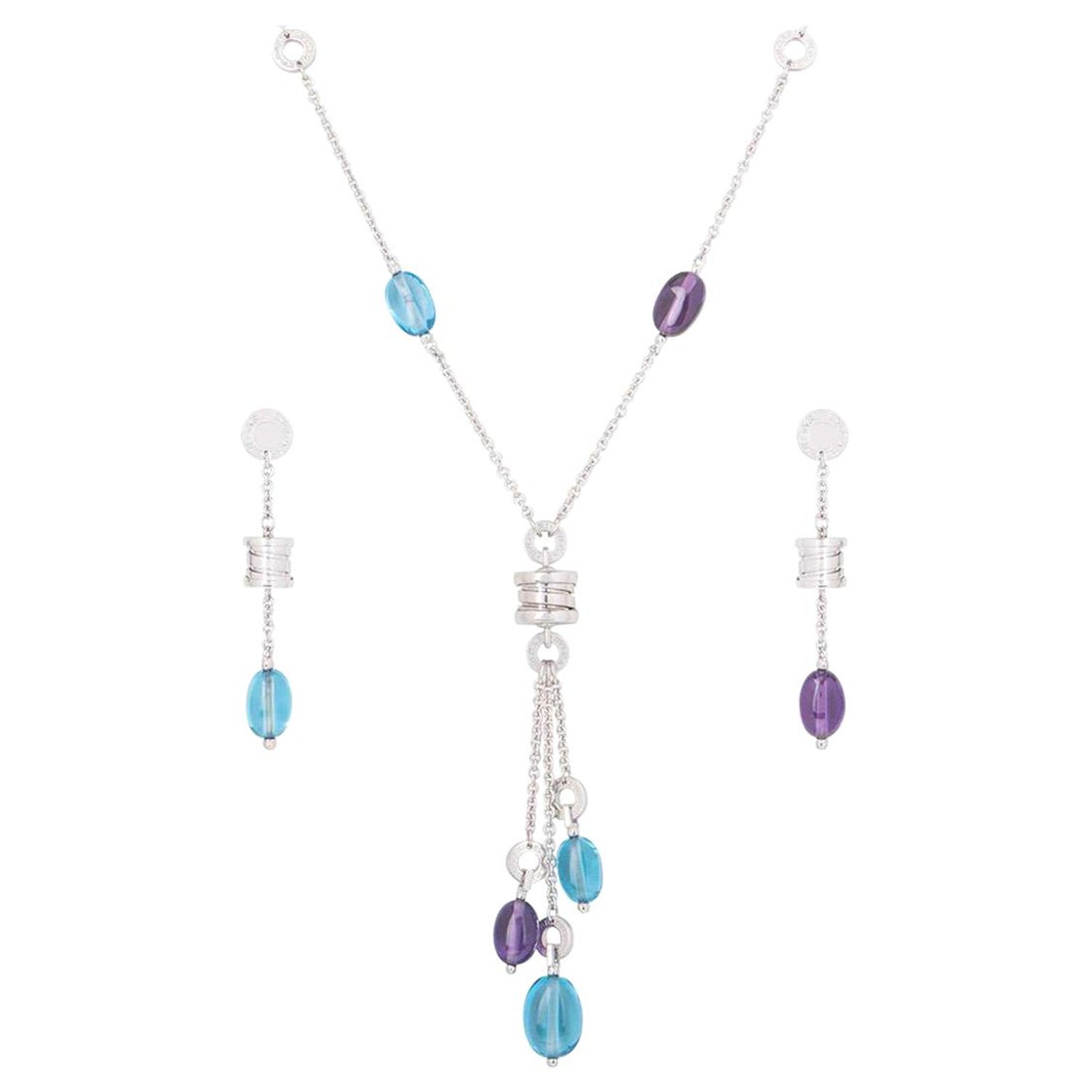 Bulgari Amethyst And Topaz B Zero1 Earrings And Necklace Jewellery Suite At 1stdibs