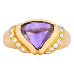 Bulgari Amethyst Diamond 18 Karat Gold Ring