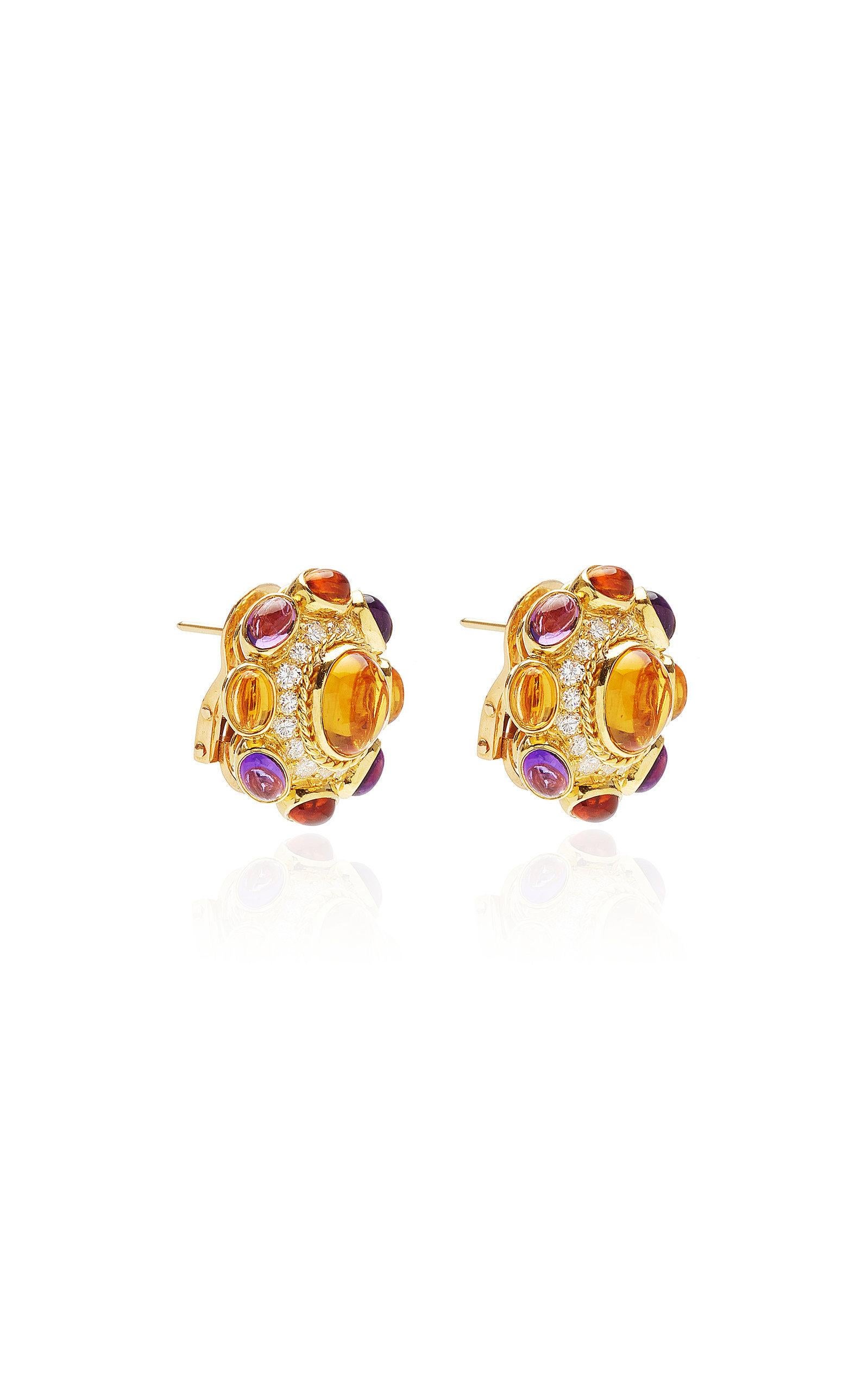 amethyst and citrine earrings