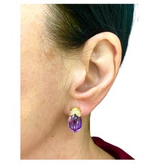 Bulgari Tronchetto Earrings Amethyst Diamond Gold