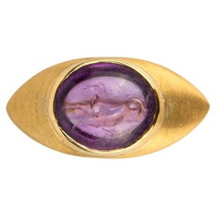Vintage Bulgari Amethyst Intaglio Ring
