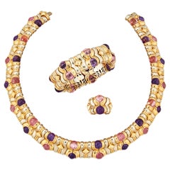 Bulgari Amethyst Pink Tourmaline Boules Set