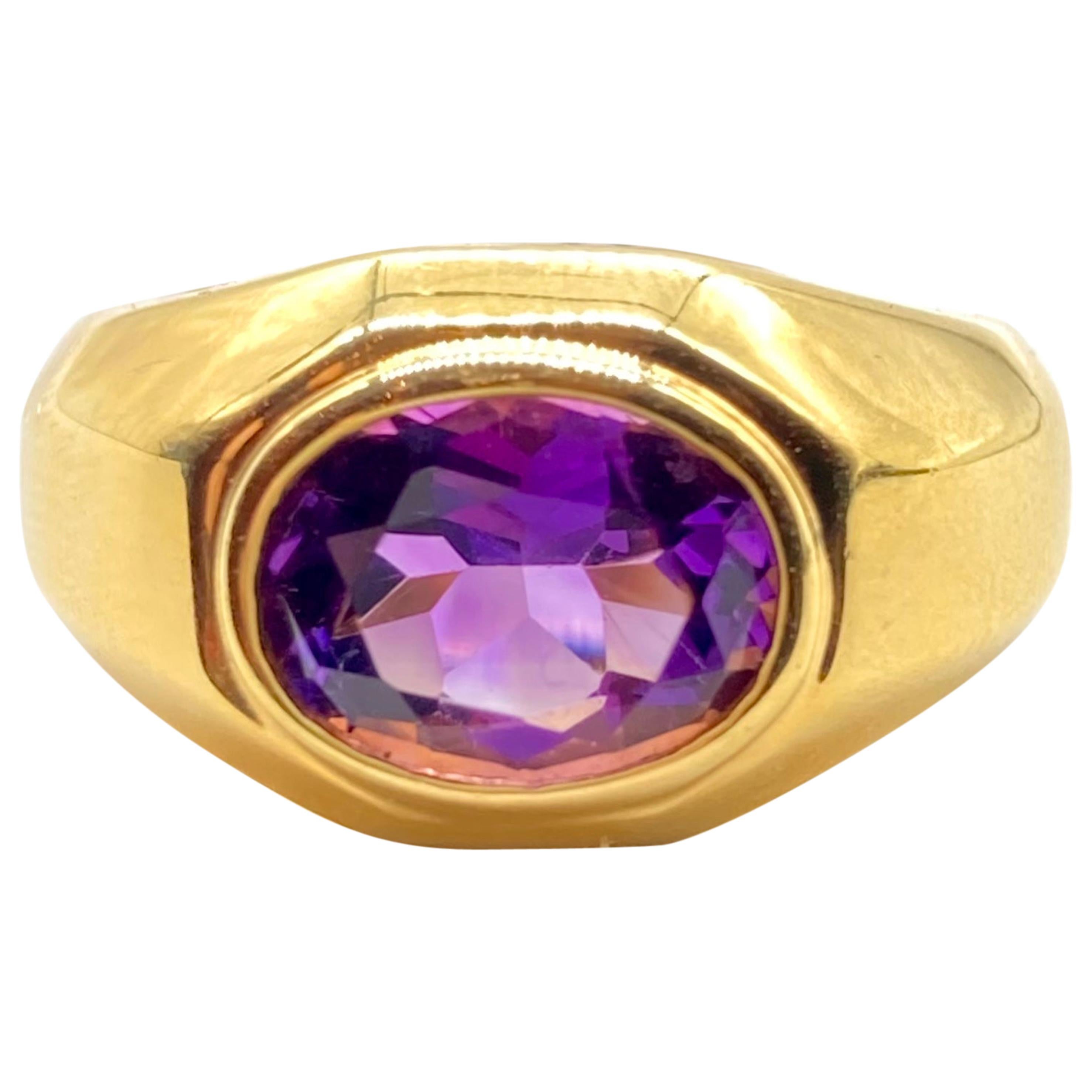 Bulgari Amethyst Yellow Gold Ring