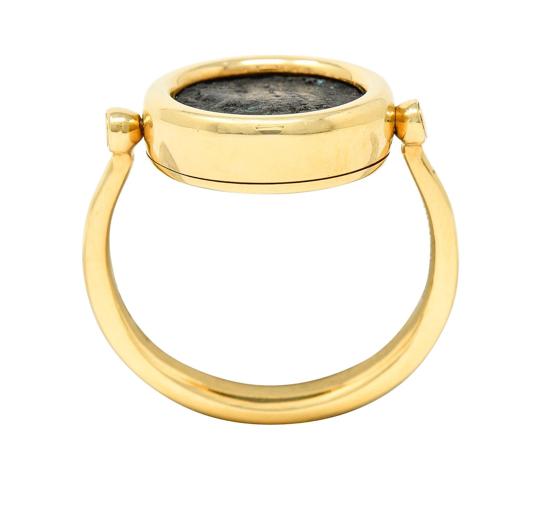 Bulgari Antike Münze 18 Karat Gold Monete Arcadius Flip Ring 7